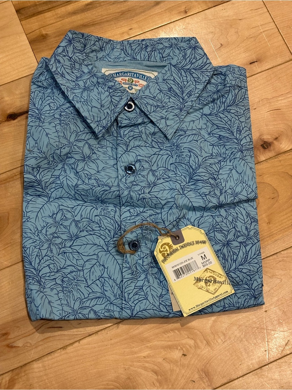 ❤️❤️Margaritaville Men’s Light Blue Tropical Floral Button-Down Shirt